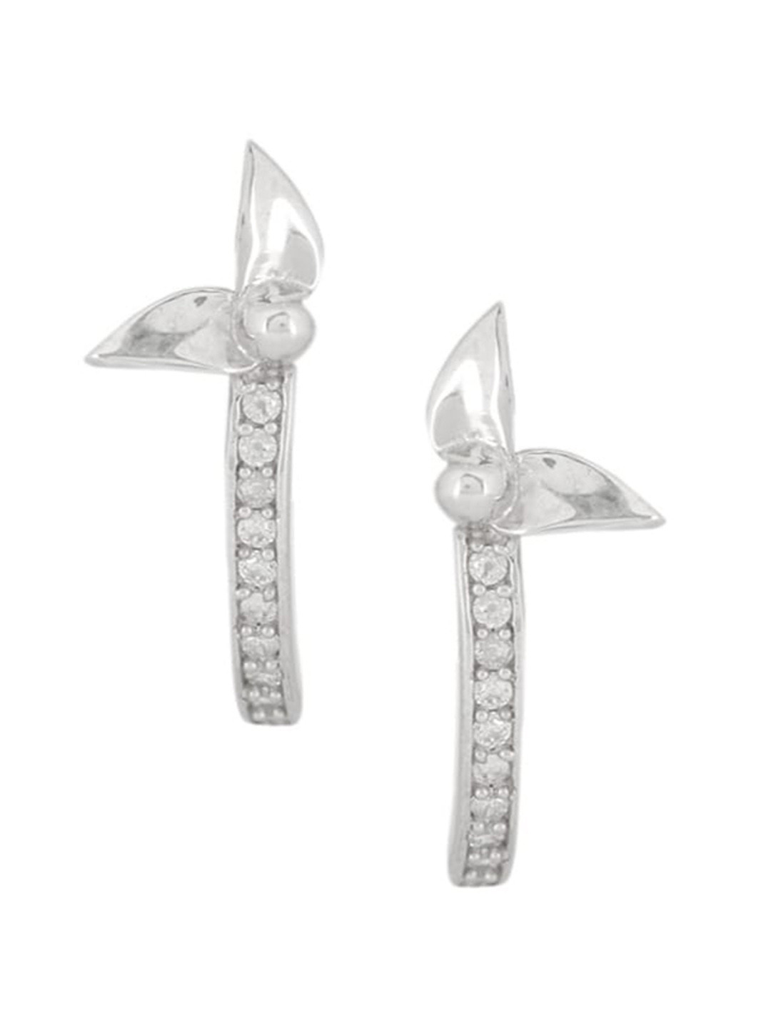 

Silverwala CZ Studded Silver Hoop Earrings