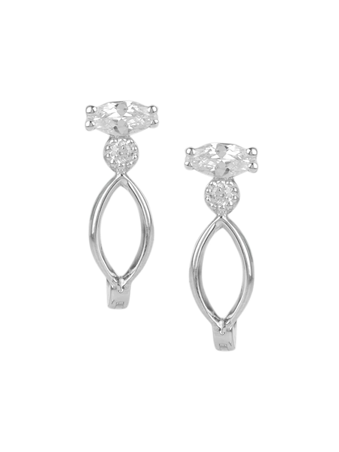 

Silverwala 925 Silver Cubic Zirconia Studded Hoop Earrings