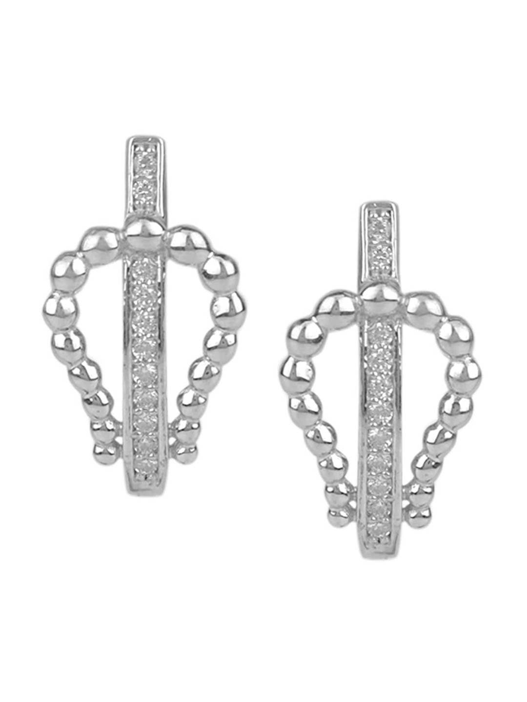 

Silverwala 925 Silver Cubic Zirconia Studded Hoop Earrings