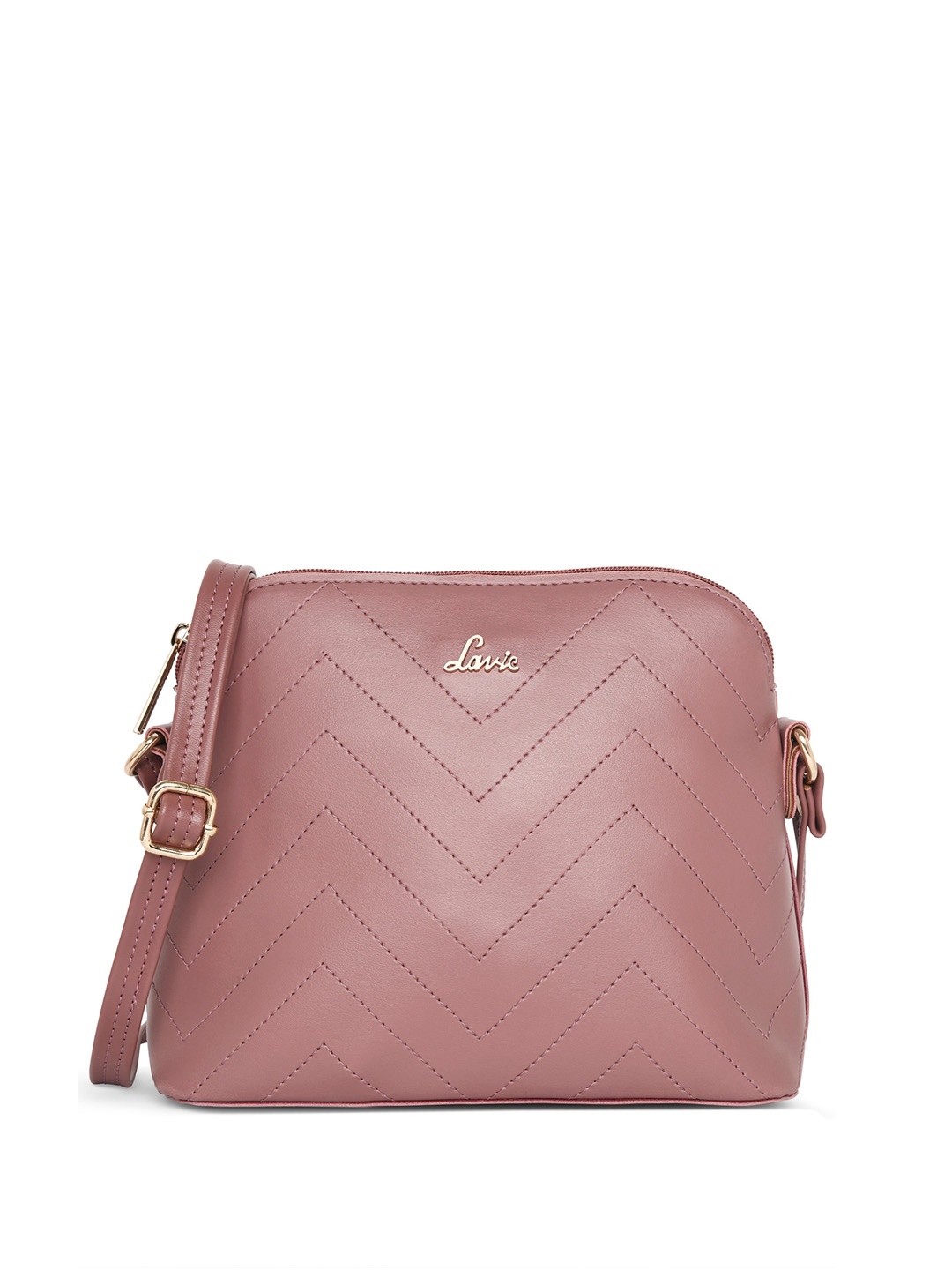 

Lavie Geometric Textured Structured Sling Bag, Pink