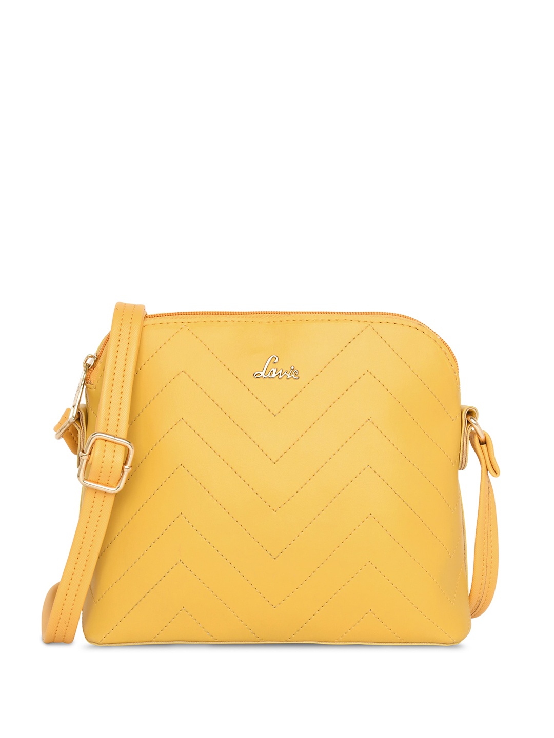 

Lavie Textured Structured Sling Bag, Yellow