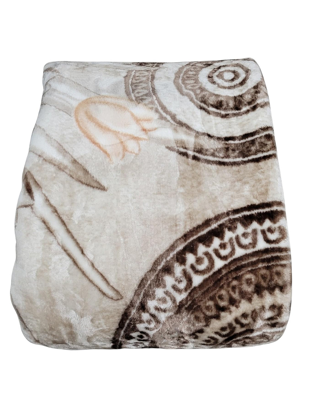 

Signature Beige & Brown Floral Heavy Winter Single Bed Blanket