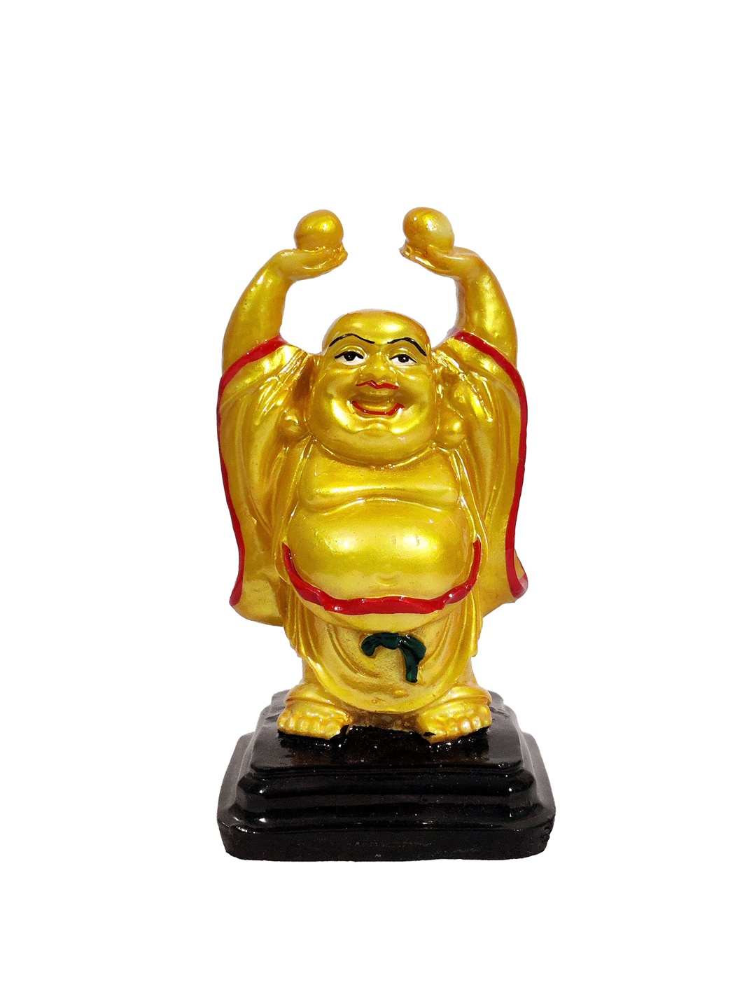 

GLOOKS Gold Toned Laughing Buddha Fengshui Showpiece