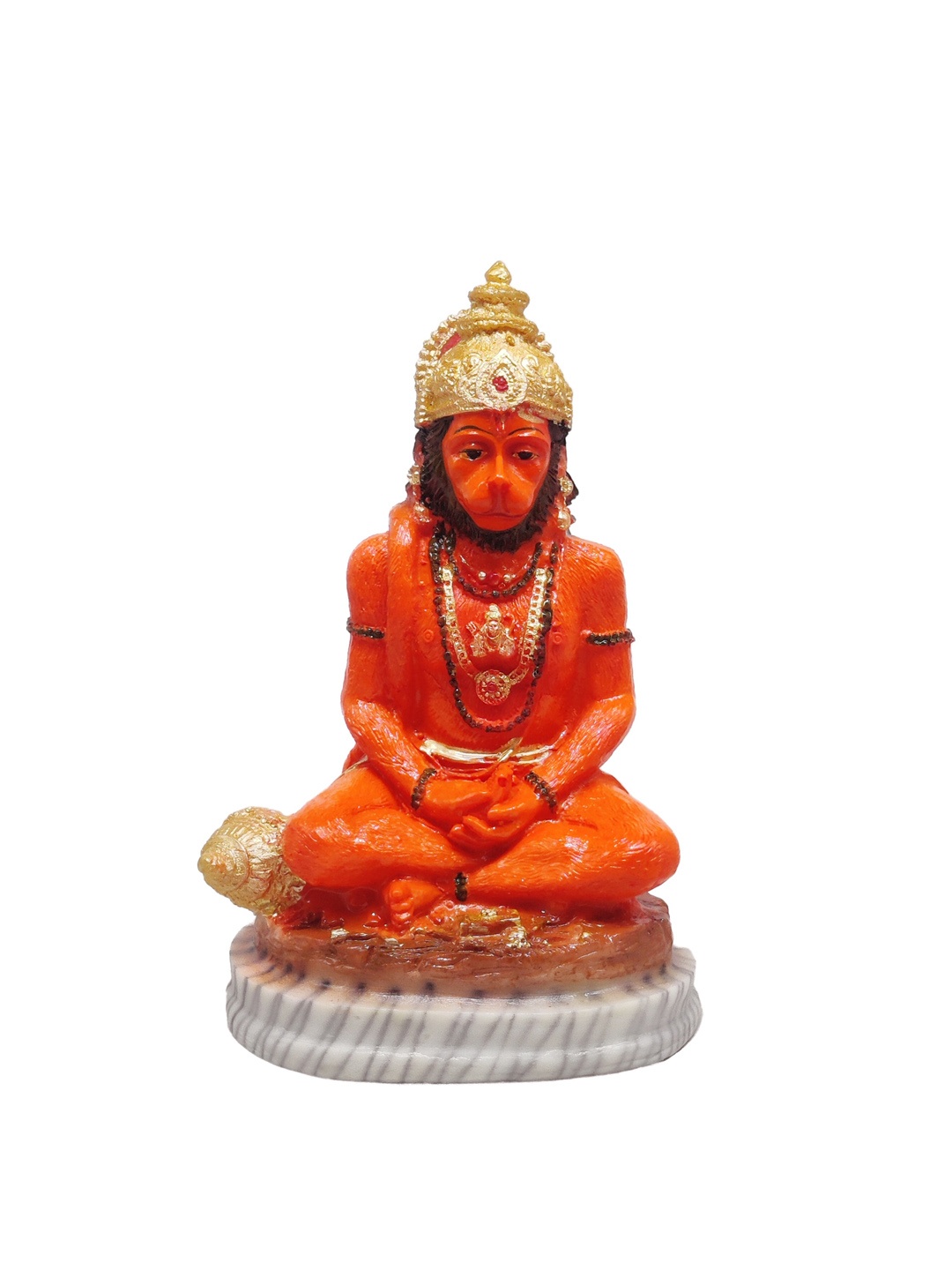 

GLOOKS Orange & Black Bajrang Bali Idol Showpieces