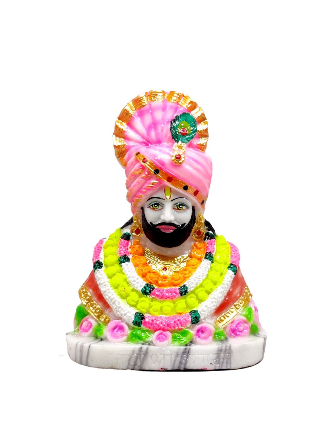 

GLOOKS Pink & Green Khatu Shyam Baba Showpiece