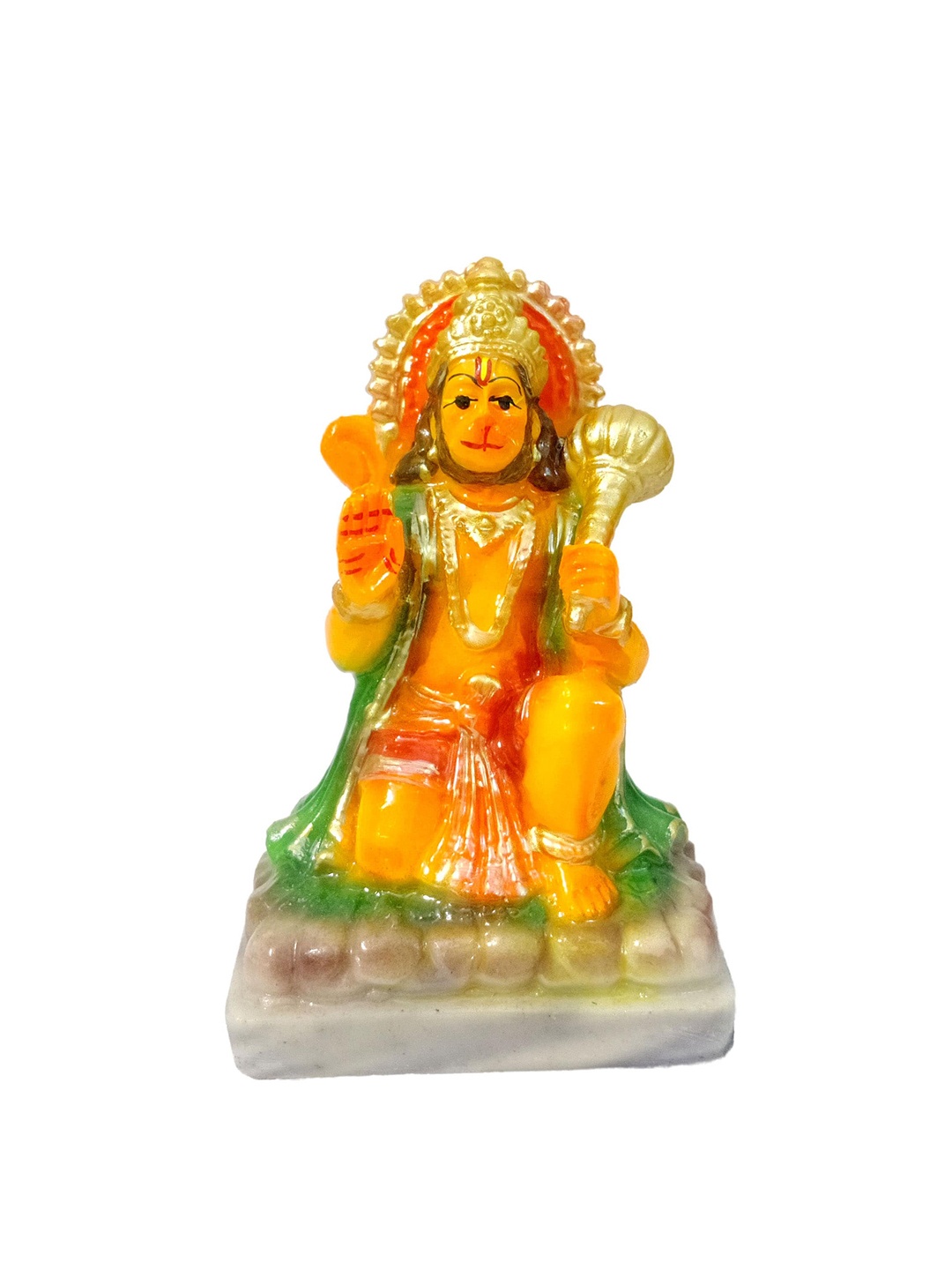 

GLOOKS Orange & Green Hanuman Dashboard Idol Showpiece