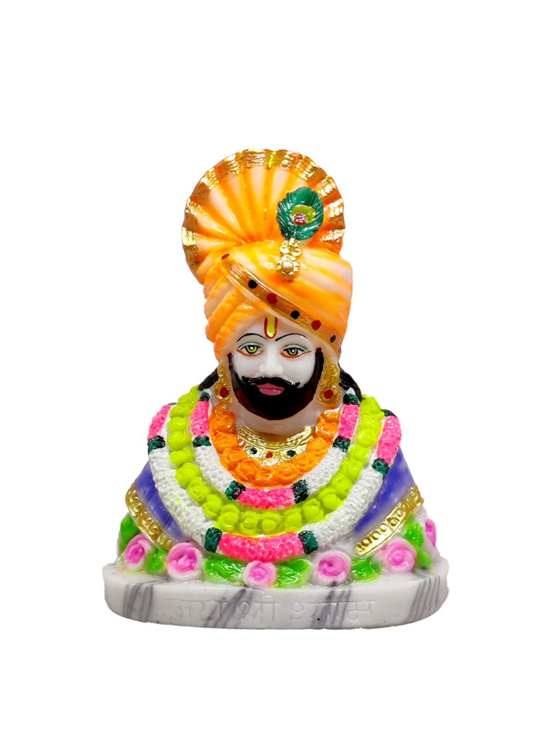 

GLOOKS Orange & White Khatu Shyam Baba Showpieces