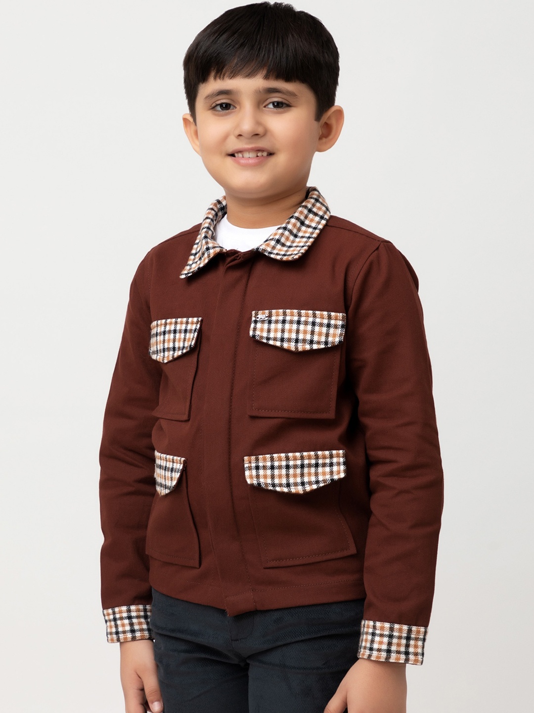 

Purple United Kids Boys Cotton Twill Jacket, Brown