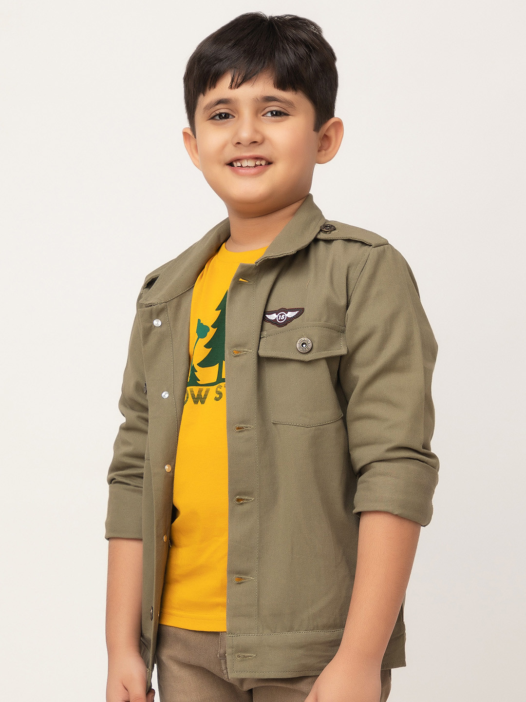

Purple United Kids Boys Cotton Denim Jacket, Olive