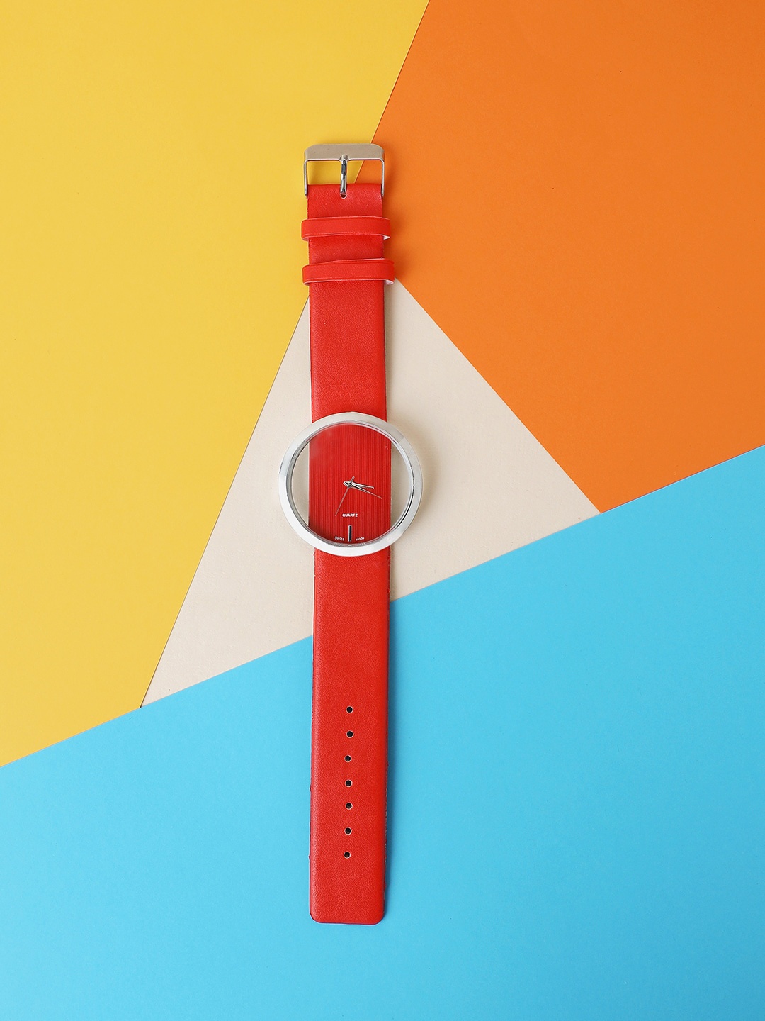 

HAUTE SAUCE by Campus Sutra Women Leather Straps Transparent Analogue Watch AWH23_HSWC1002, Red