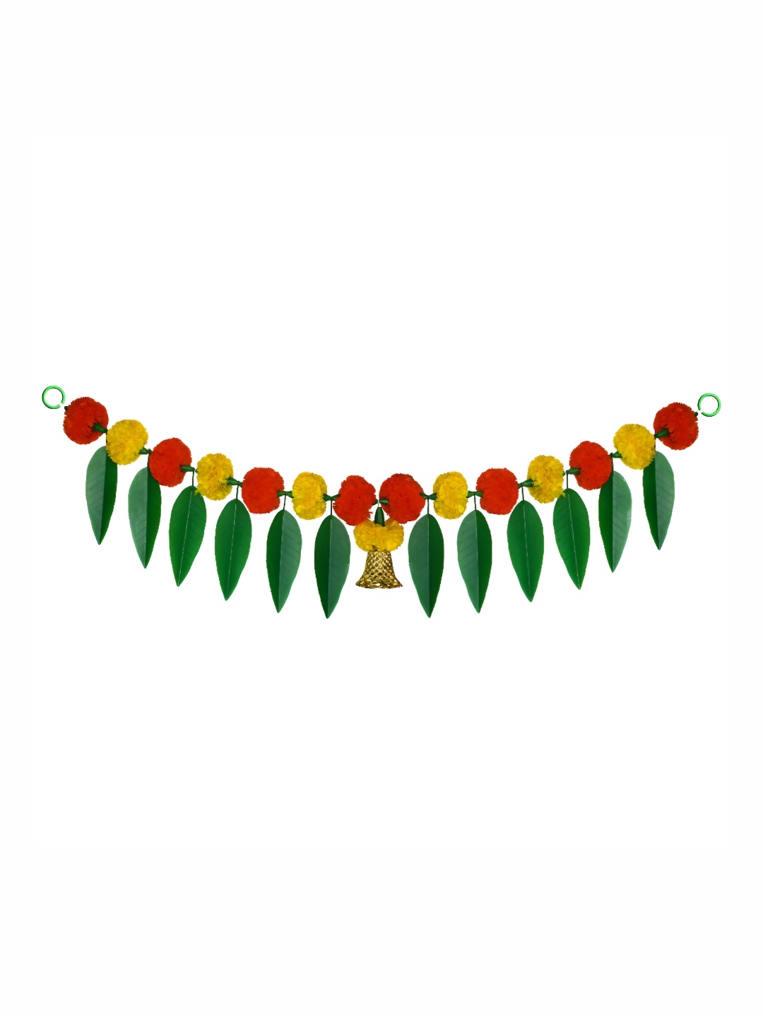 

iHandikart Yellow Marigold With Mango Leaf Hanging Toran Artificial Flower