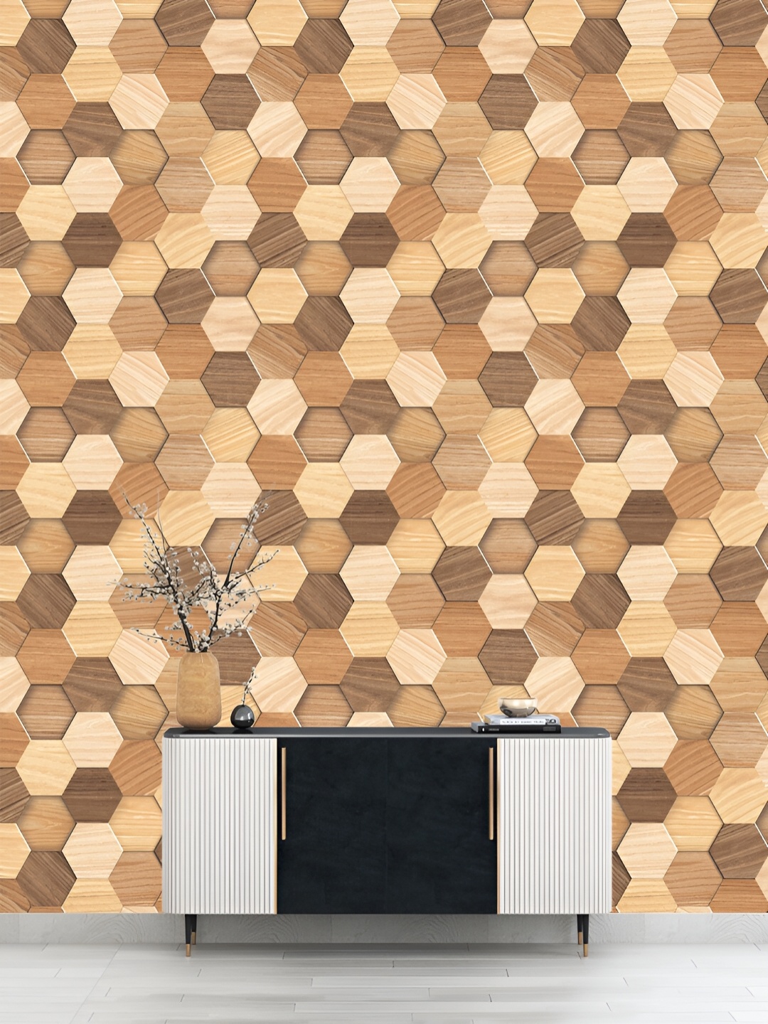 

DWELLSINDIA Brown Printed Self Adhesive Laminated Wallpaper
