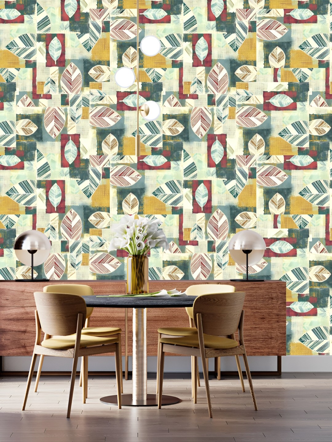 

DWELLSINDIA Green & Yellow Printed Self Adhesive Laminated Wallpaper
