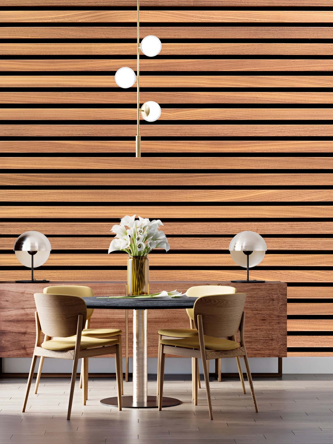 

DWELLSINDIA Brown & Black Striped Printed Self Adhesive Laminated Wallpaper