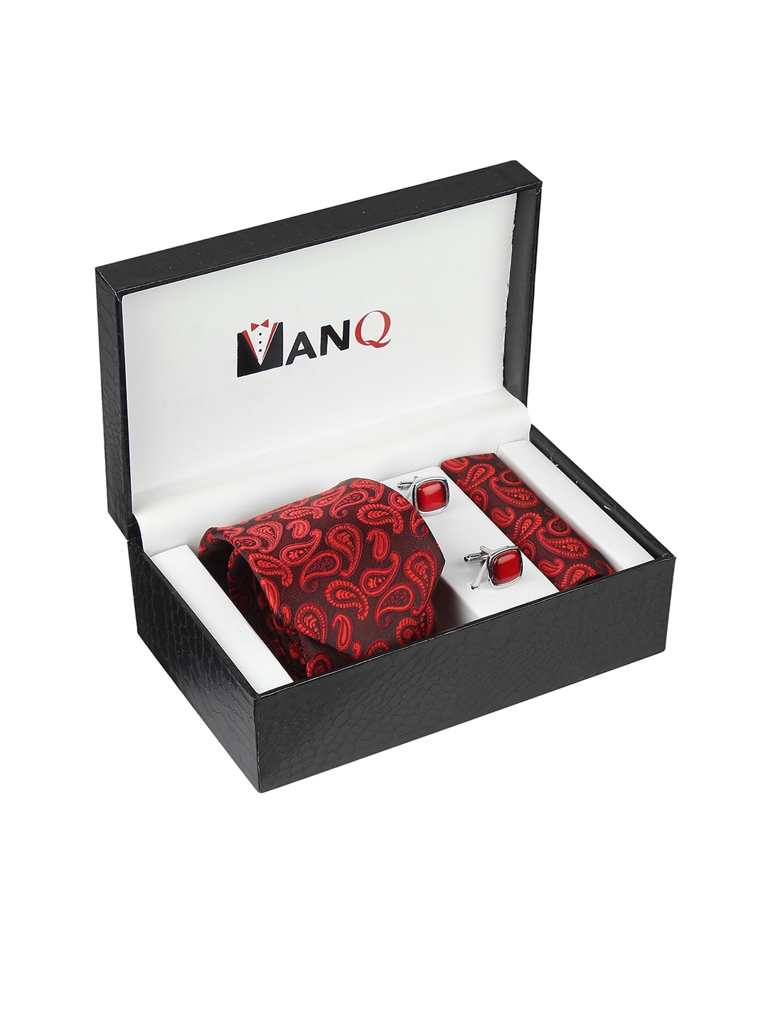 

MANQ Men Printed Accessory Gift Set, Maroon