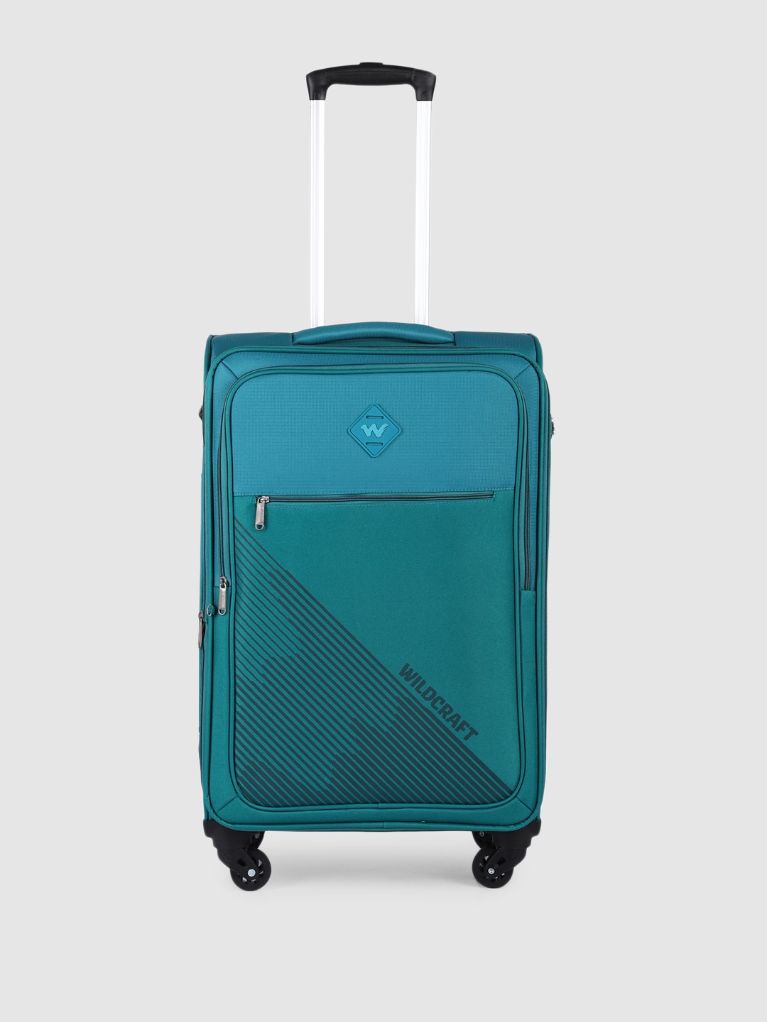 

Wildcraft Zordan Plus Colourblocked & Striped Soft Shell Expandable Trolley Suitcase, Teal