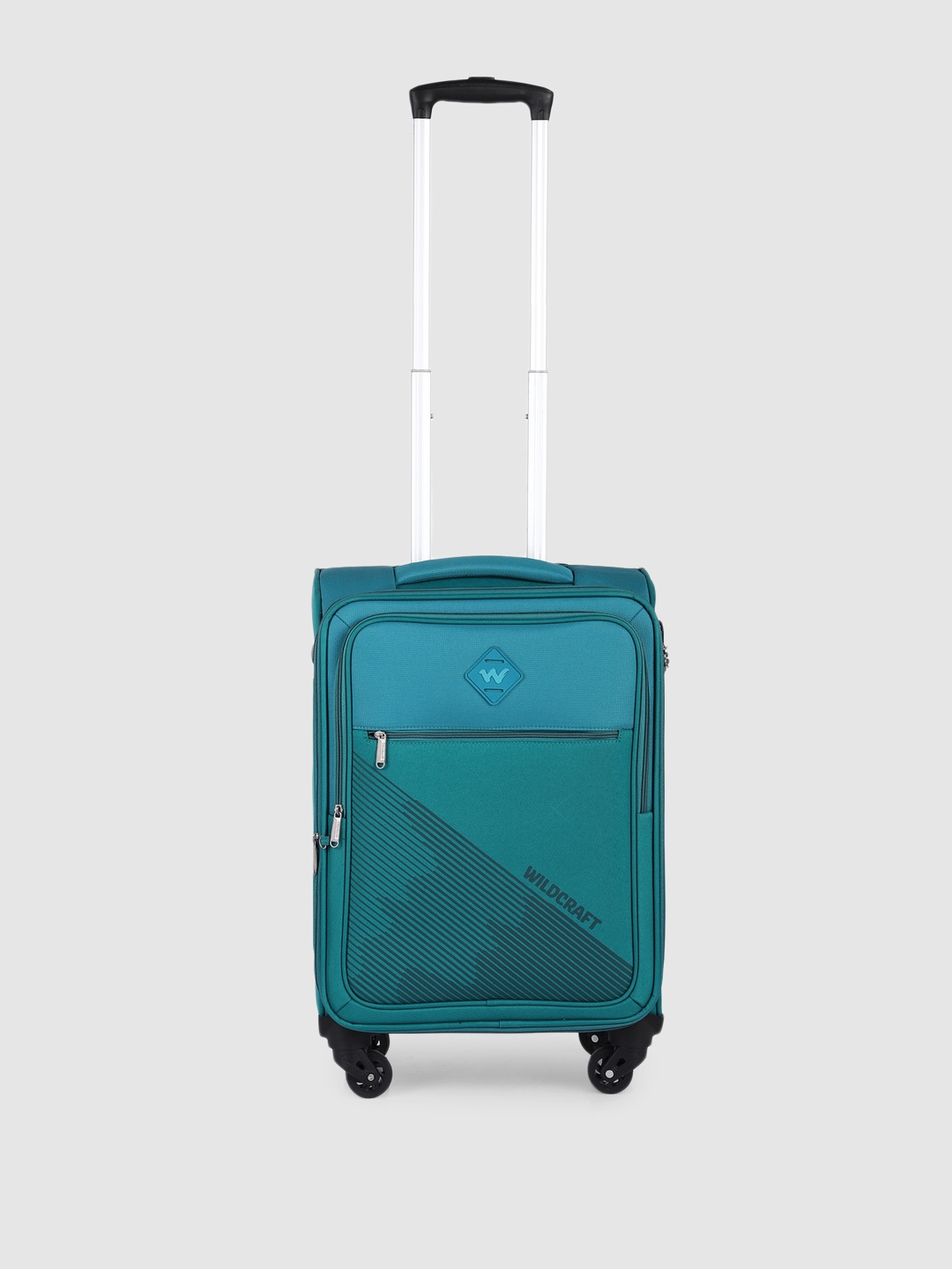 

Wildcraft Zordan Plus Colourblocked & Striped Soft Shell Expandable Cabin Trolley Suitcase, Teal