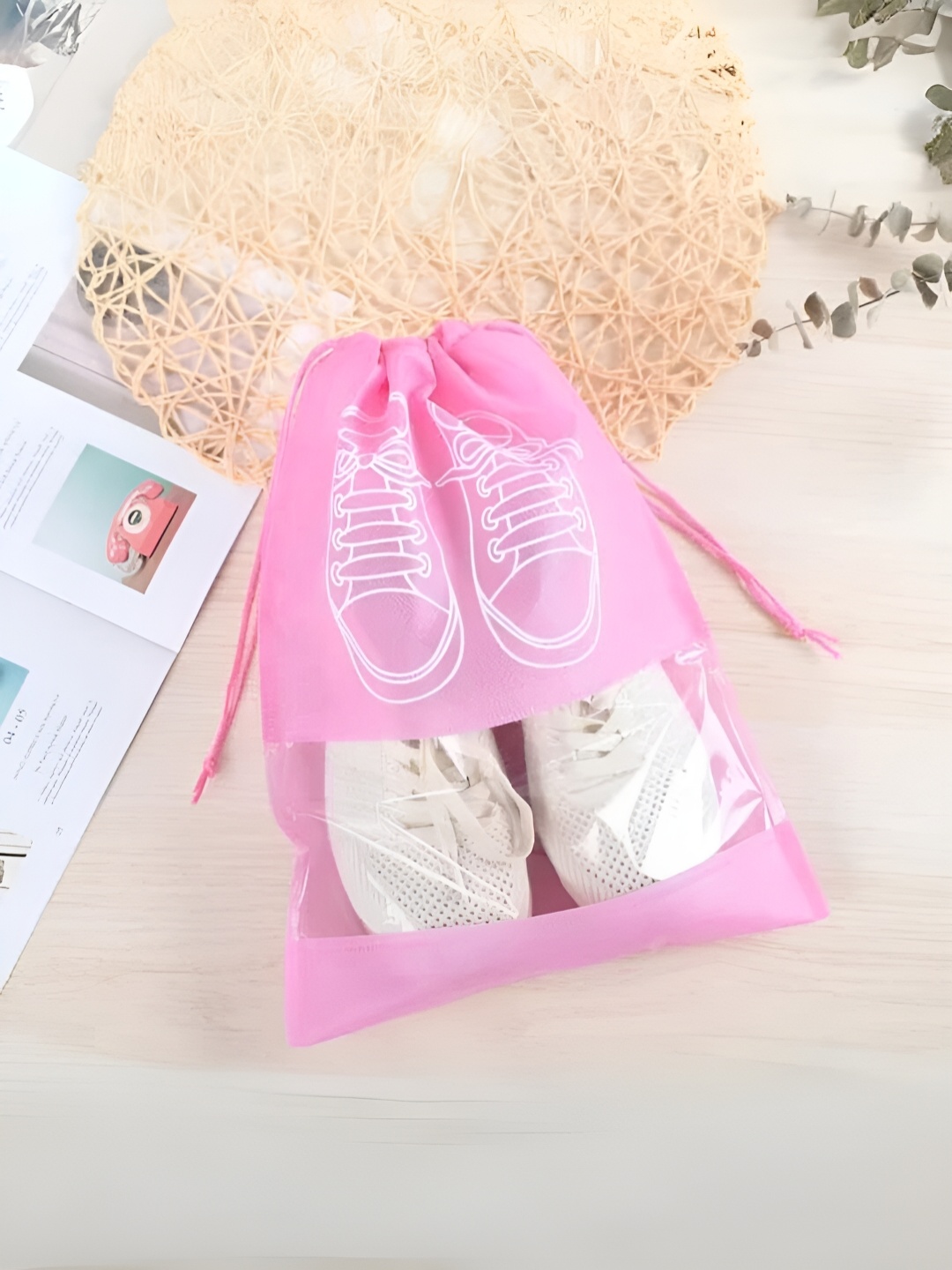 

YELONA Pink 6 Pieces Reusable Shoes Organiser