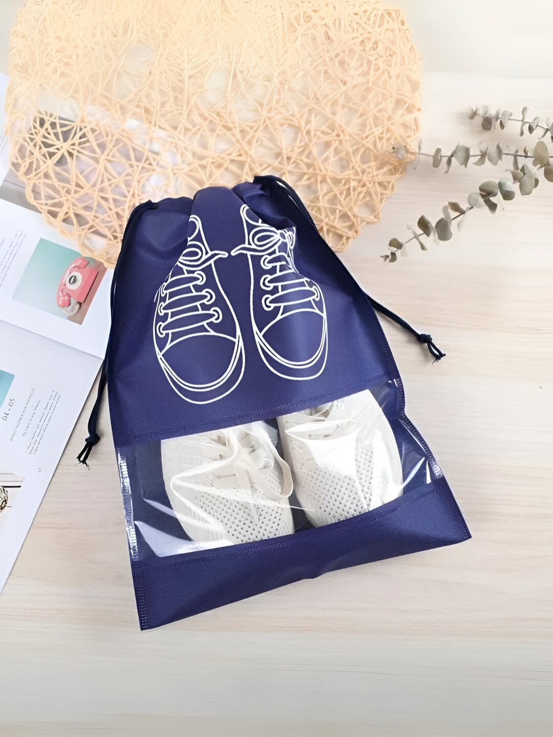 

YELONA Blue & Transparent 12 Pieces Waterproof Shoes Organisers