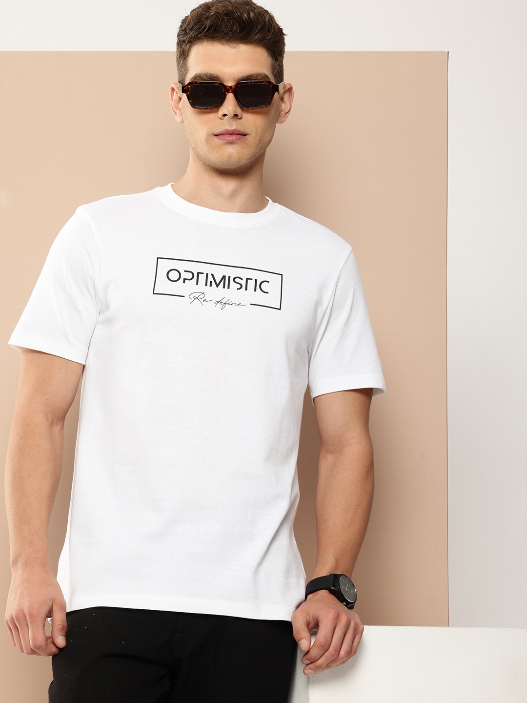 

encore by INVICTUS Typography Printed T-shirt, White
