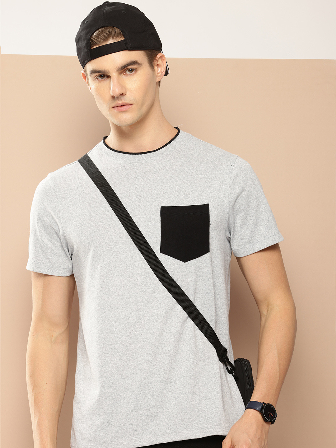 

encore by INVICTUS Solid Regular Fit T-shirt, Grey