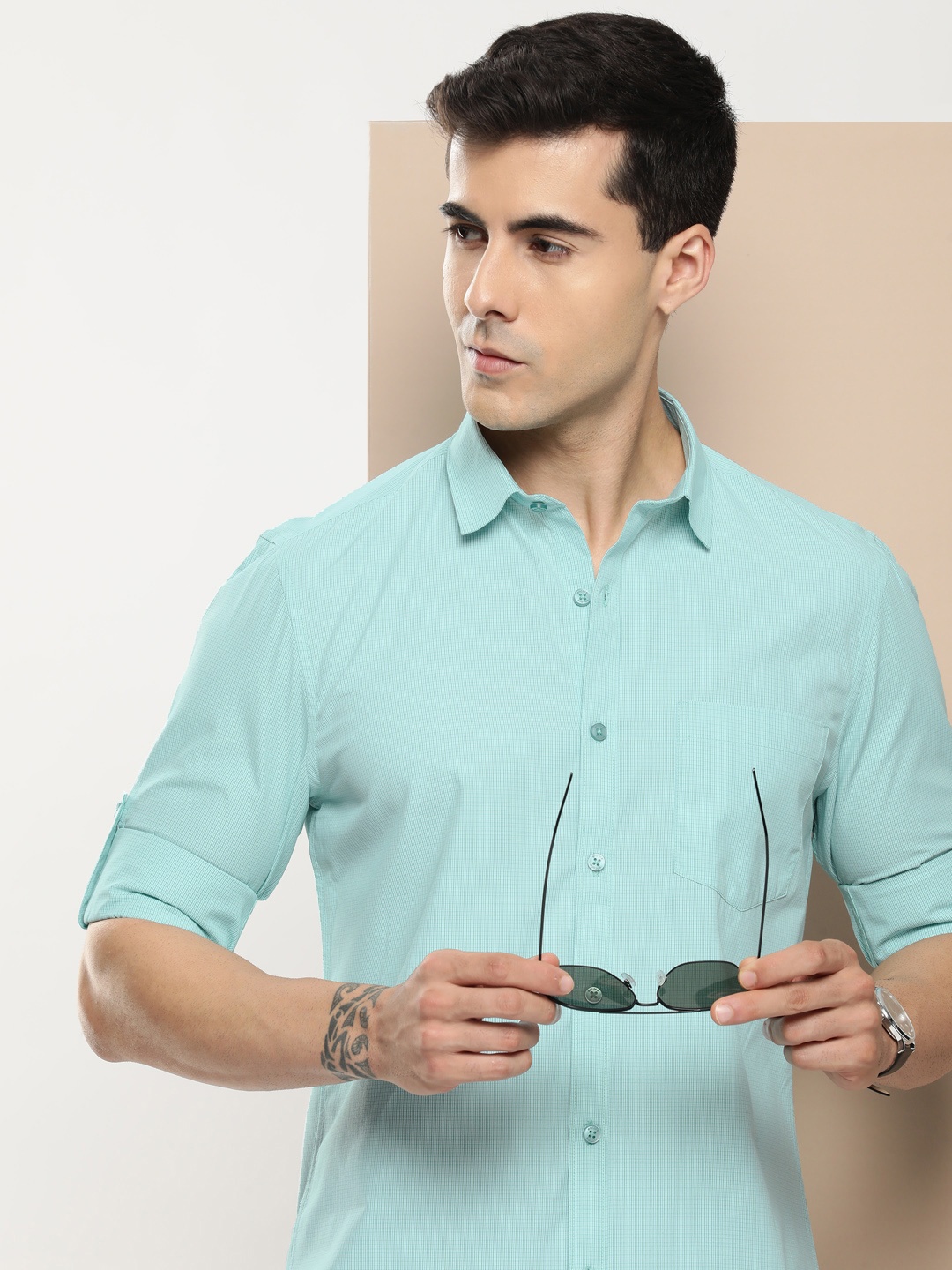 

encore by INVICTUS Checked Semiformal Shirt, Blue
