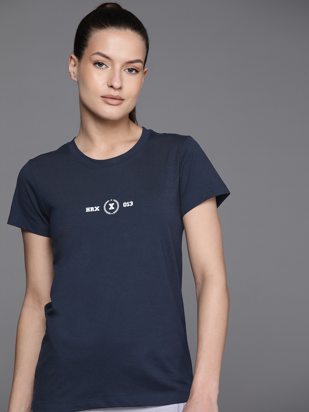 

HRX by Hrithik Roshan Women Typography Printed T-shirt, Navy blue