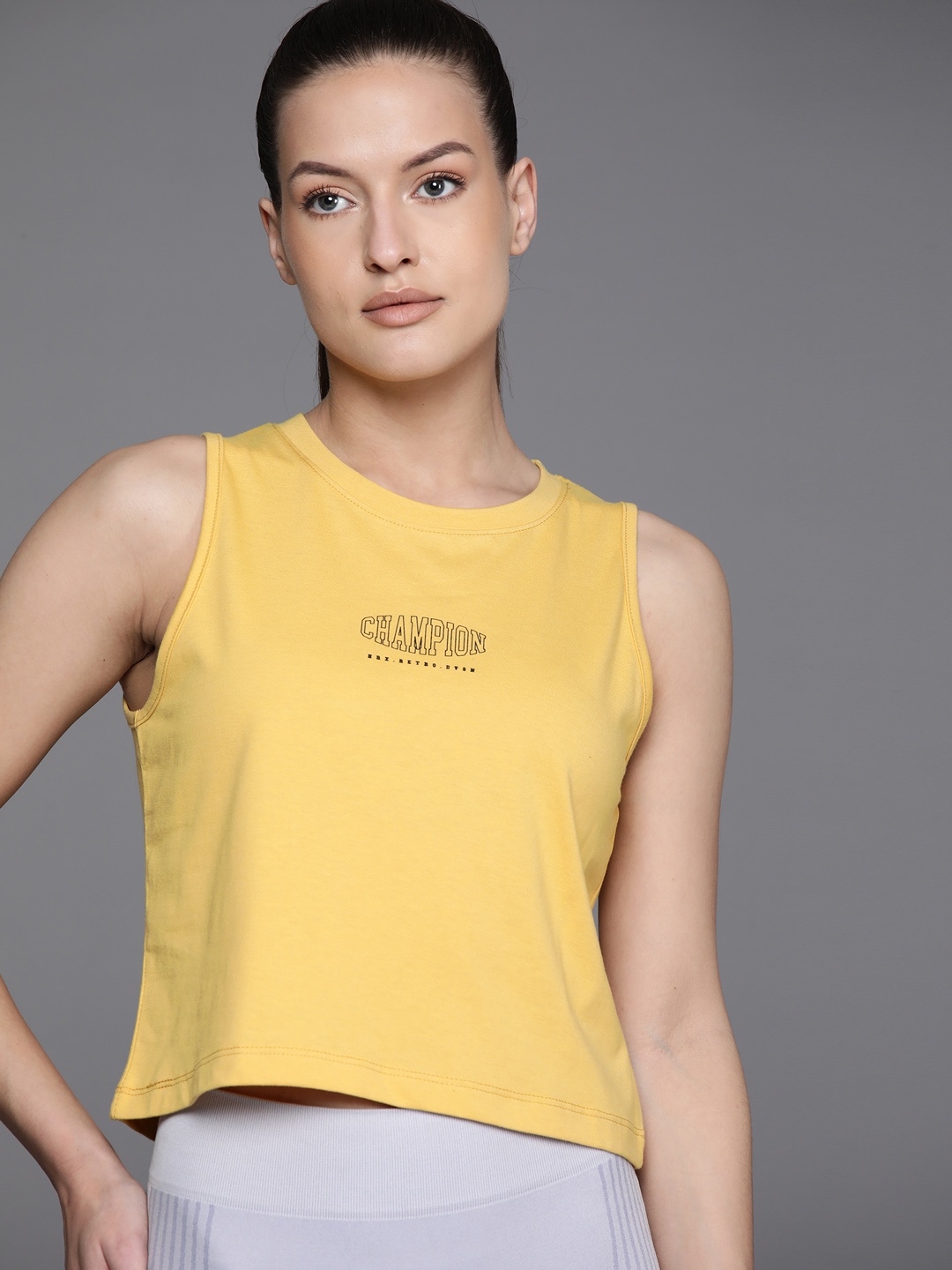 

HRX by Hrithik Roshan Women Typography Printed T-shirt, Mustard