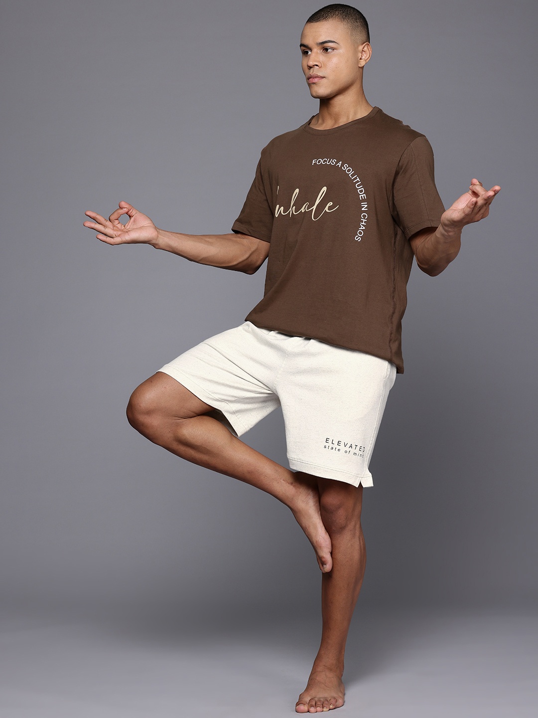 

HRX by Hrithik Roshan Men Antimicrobial Yoga Shorts, Cream
