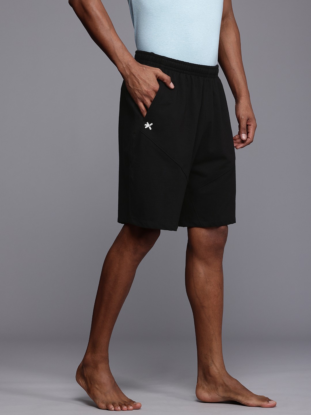 

HRX by Hrithik Roshan Men Pure Cotton Relaxed Fit Yoga Sports Shorts, Black