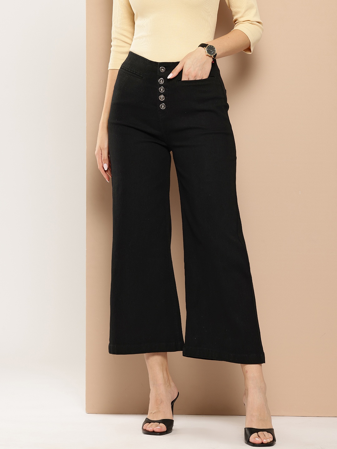 

Chemistry Women Wide Leg High-Rise Jeans, Black