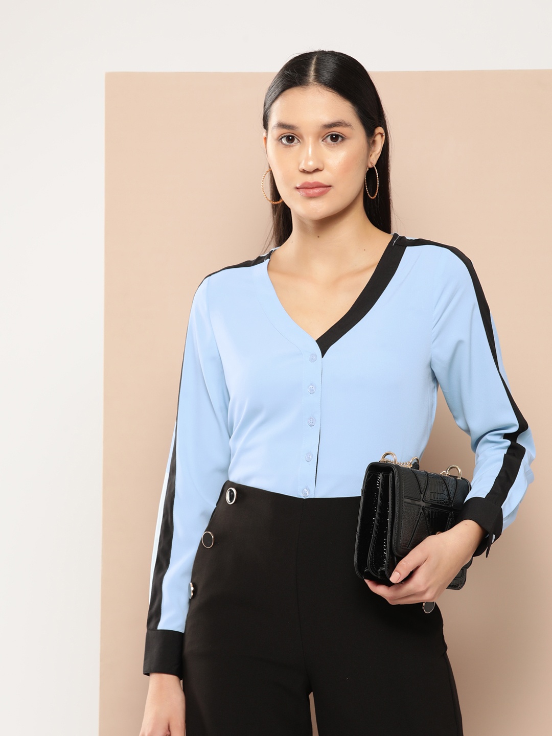 

Chemistry Colourblocked Shirt Style Top, Blue