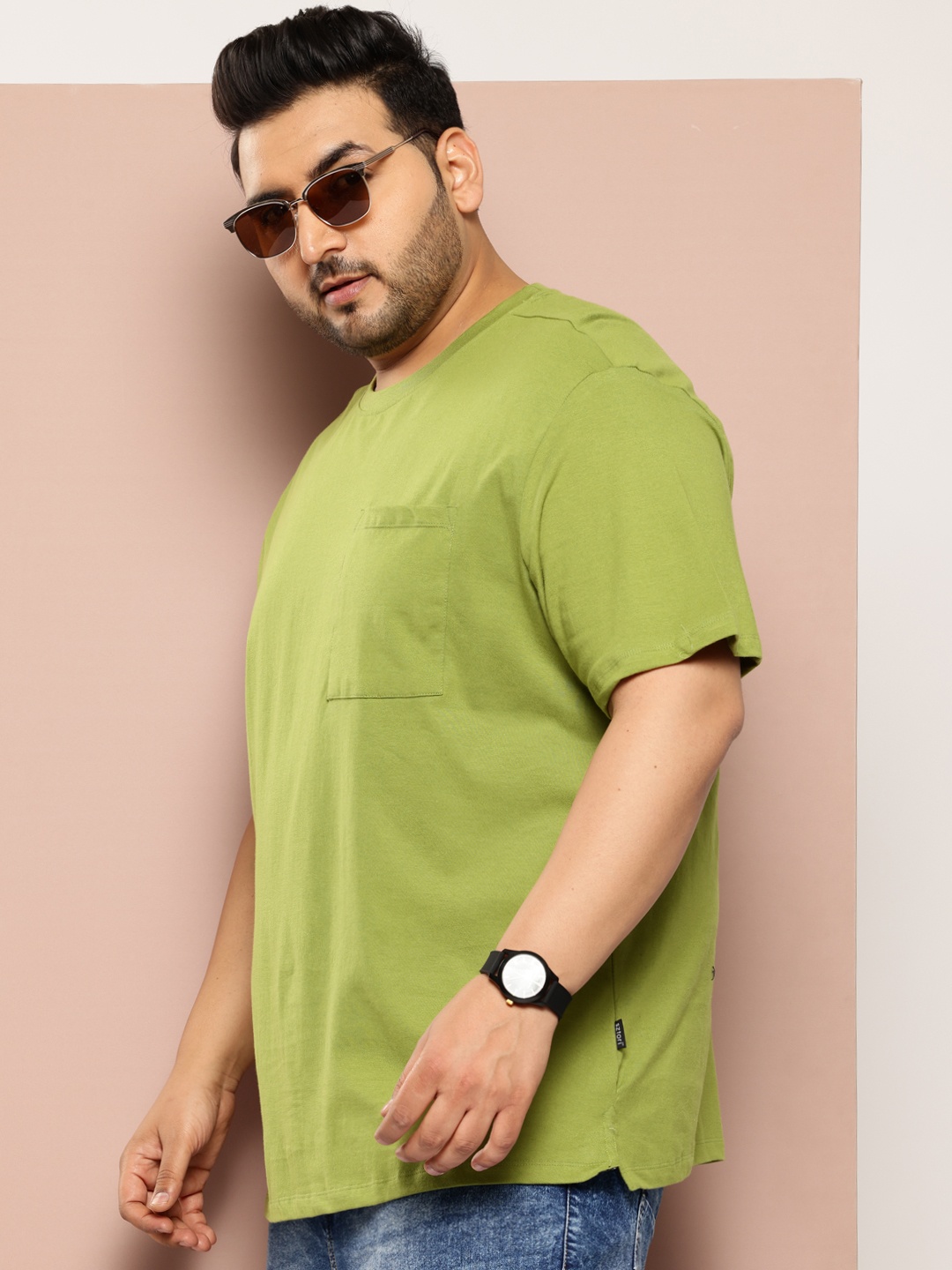 

Sztori Plus Size Pure Cotton T-shirt, Grey