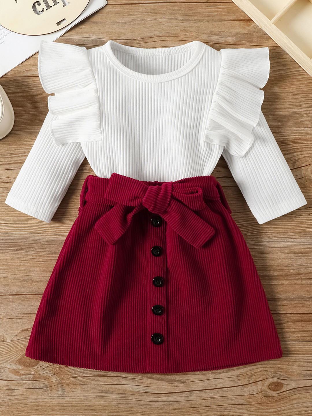 

INCLUD Girls White Top with Skirt