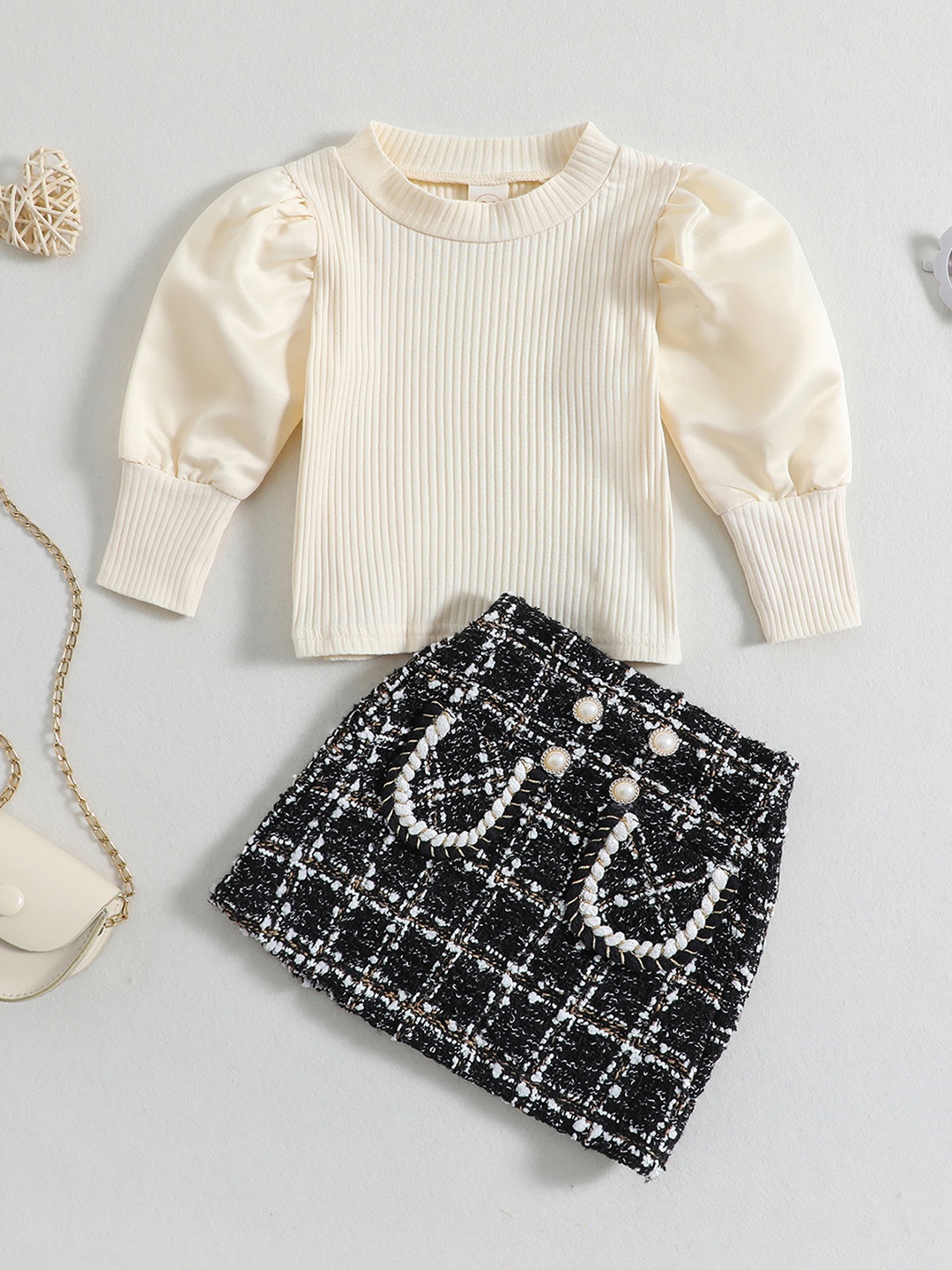 

INCLUD Girls White Top with Skirt
