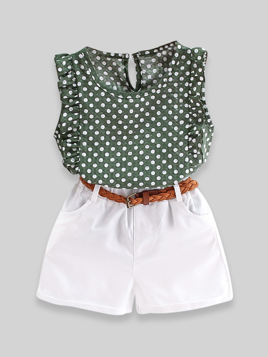 

INCLUD Girls Green Top with Shorts