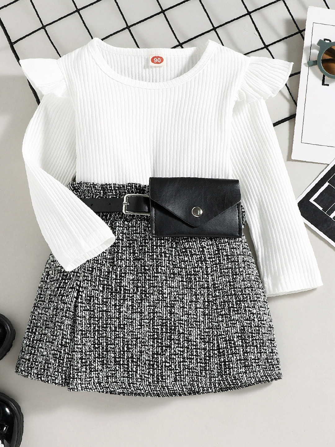 

INCLUD Girls White Top with Skirt