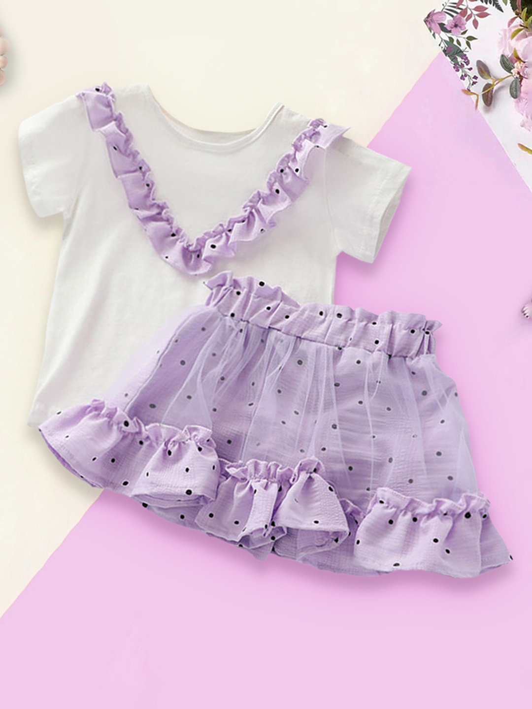 

INCLUD Girls Purple Top with Skirt