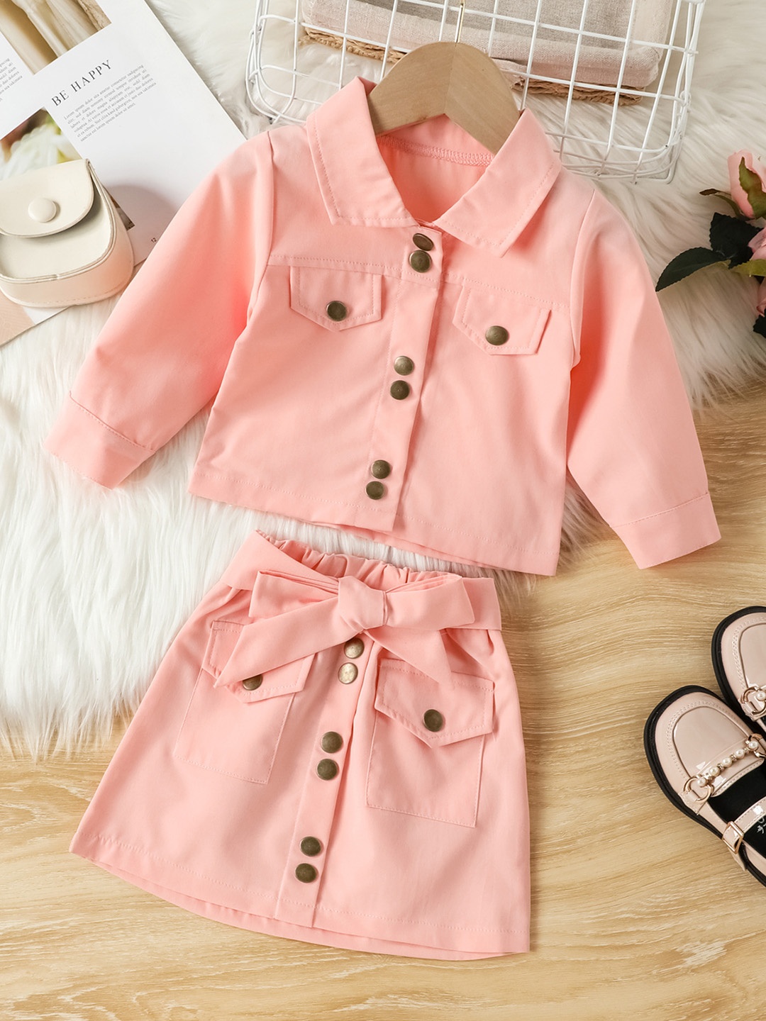 

INCLUD Girls Pink Shirt with Skirt