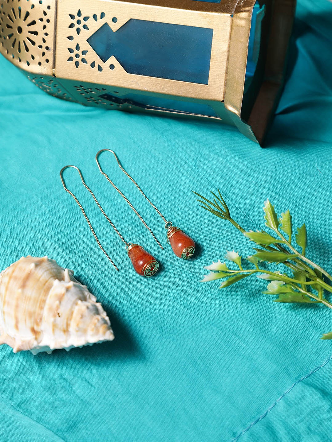 

EL REGALO Artificial Beads Drop Earrings, Silver