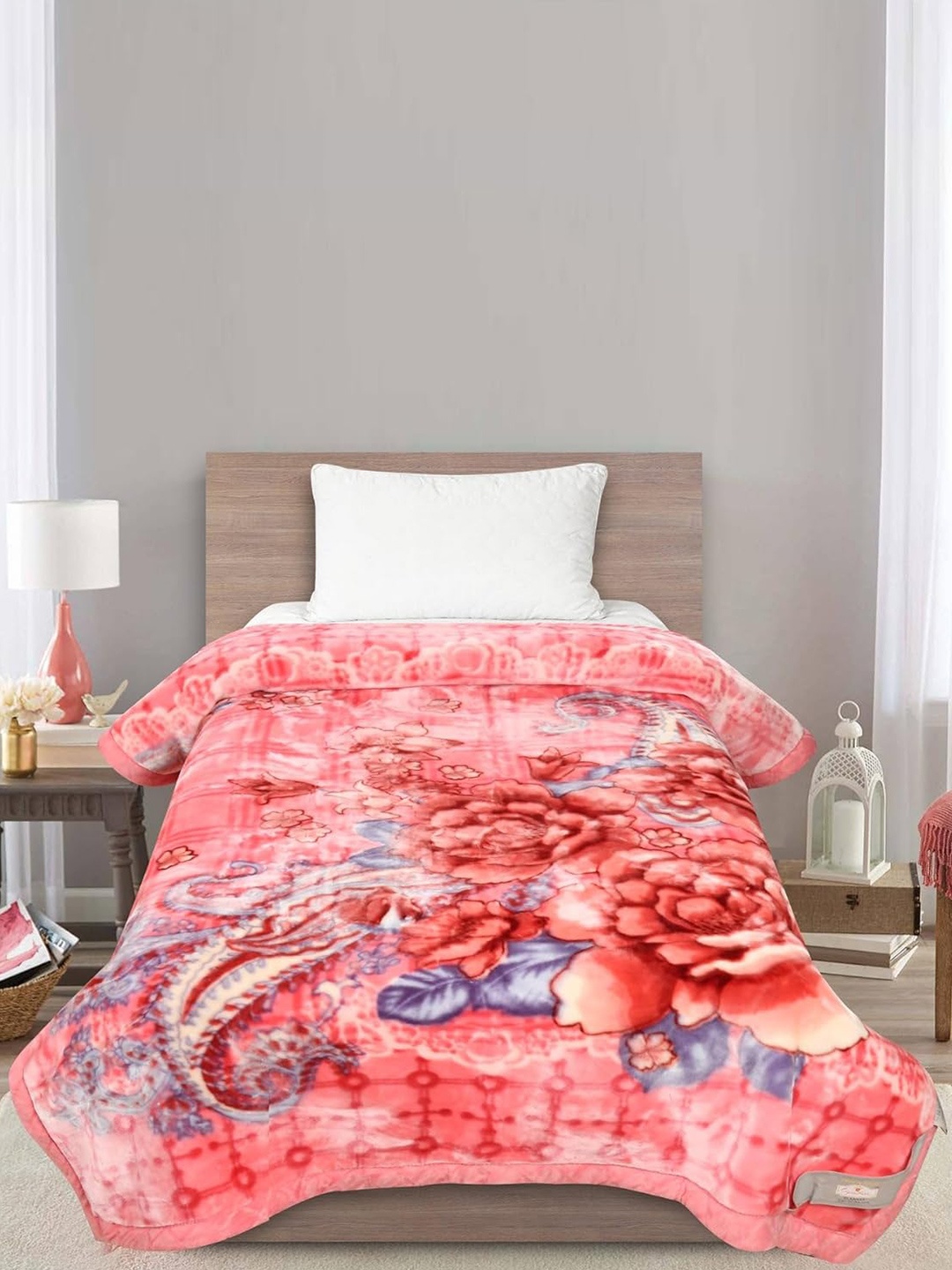 

Signature Red & Blue Floral Heavy Winter Single Bed Blanket