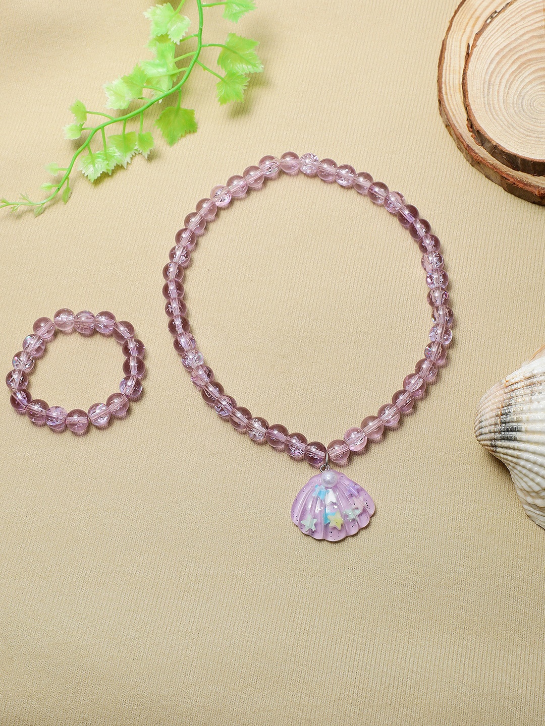 

EL REGALO Girls Artificial Beads Jewellery Set, Purple