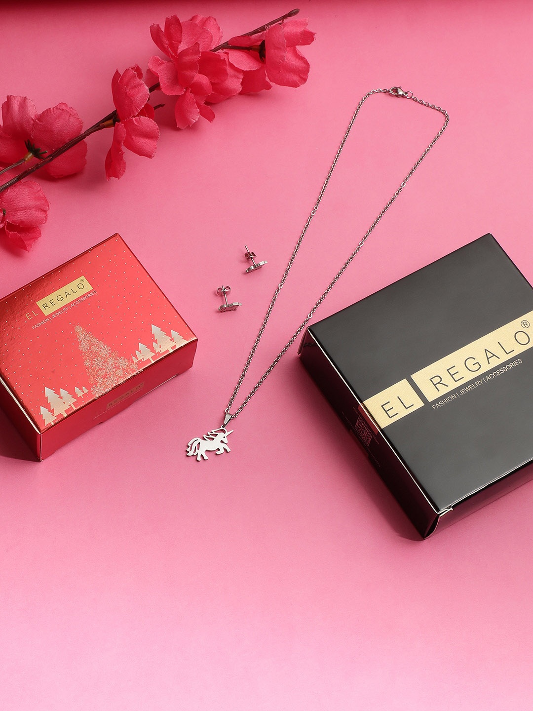 

EL REGALO Horse Charm Jewellery Set, Silver