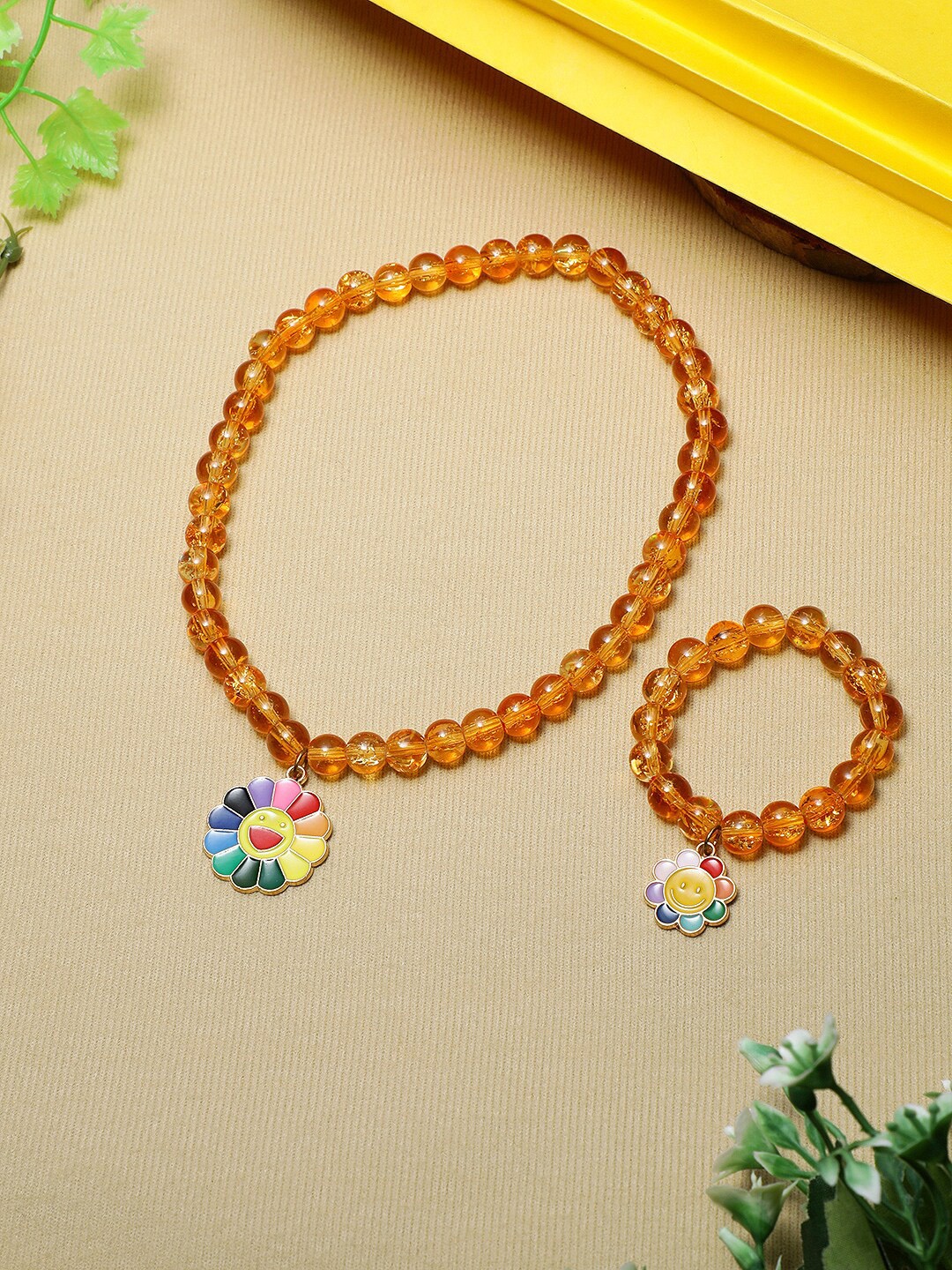 

EL REGALO Girls Artificial Beads Jewellery Set, Yellow