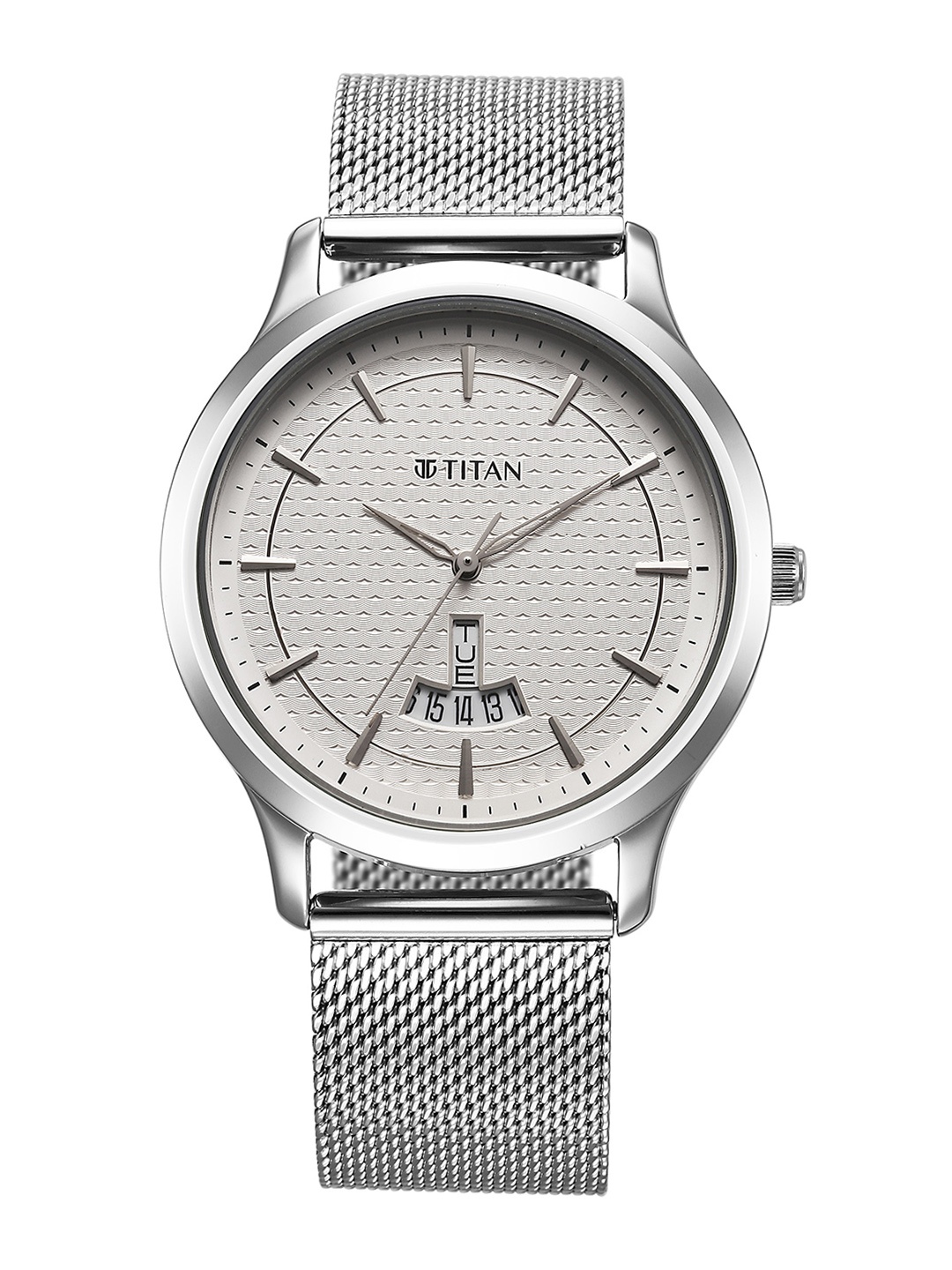 

Titan Men Brass Dial & Stainless Steel Straps Watch 1825SM10, Silver