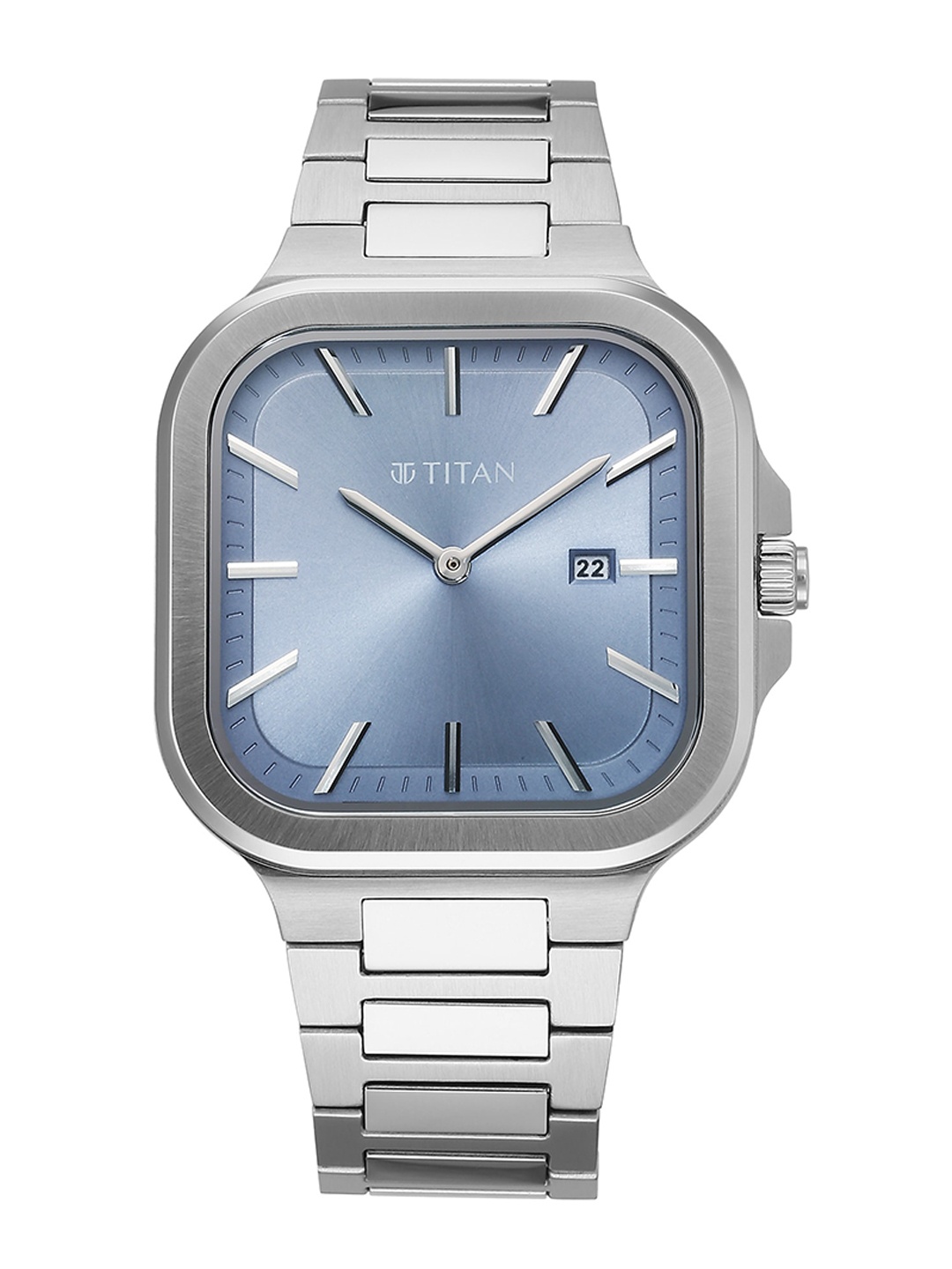 

Titan Men Brass Dial & Stainless Steel Straps Analogue Watch 90176SM01, Blue