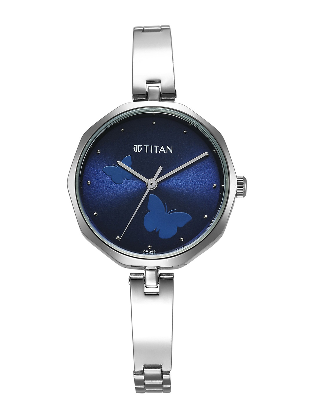 

Titan Women Brass Dial & Stainless Steel Straps Analogue Watch 2702SM02, Blue