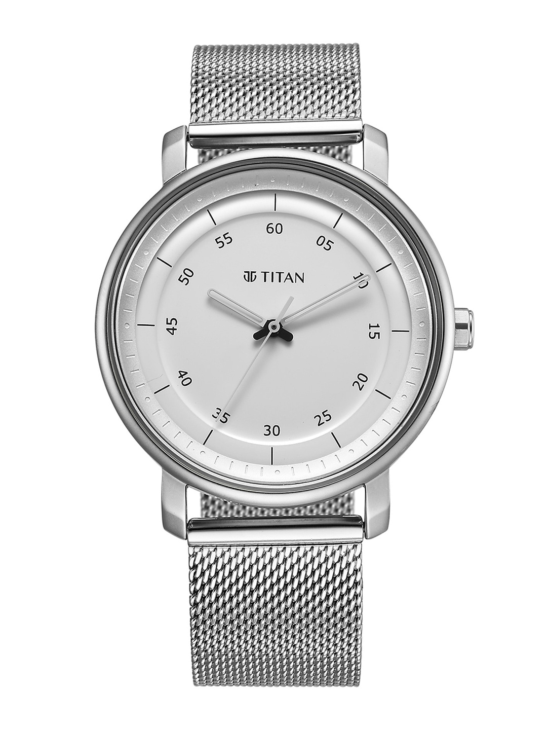 

Titan Men Brass Dial & Stainless Steel Straps Analogue Watch 1884SM01, Silver