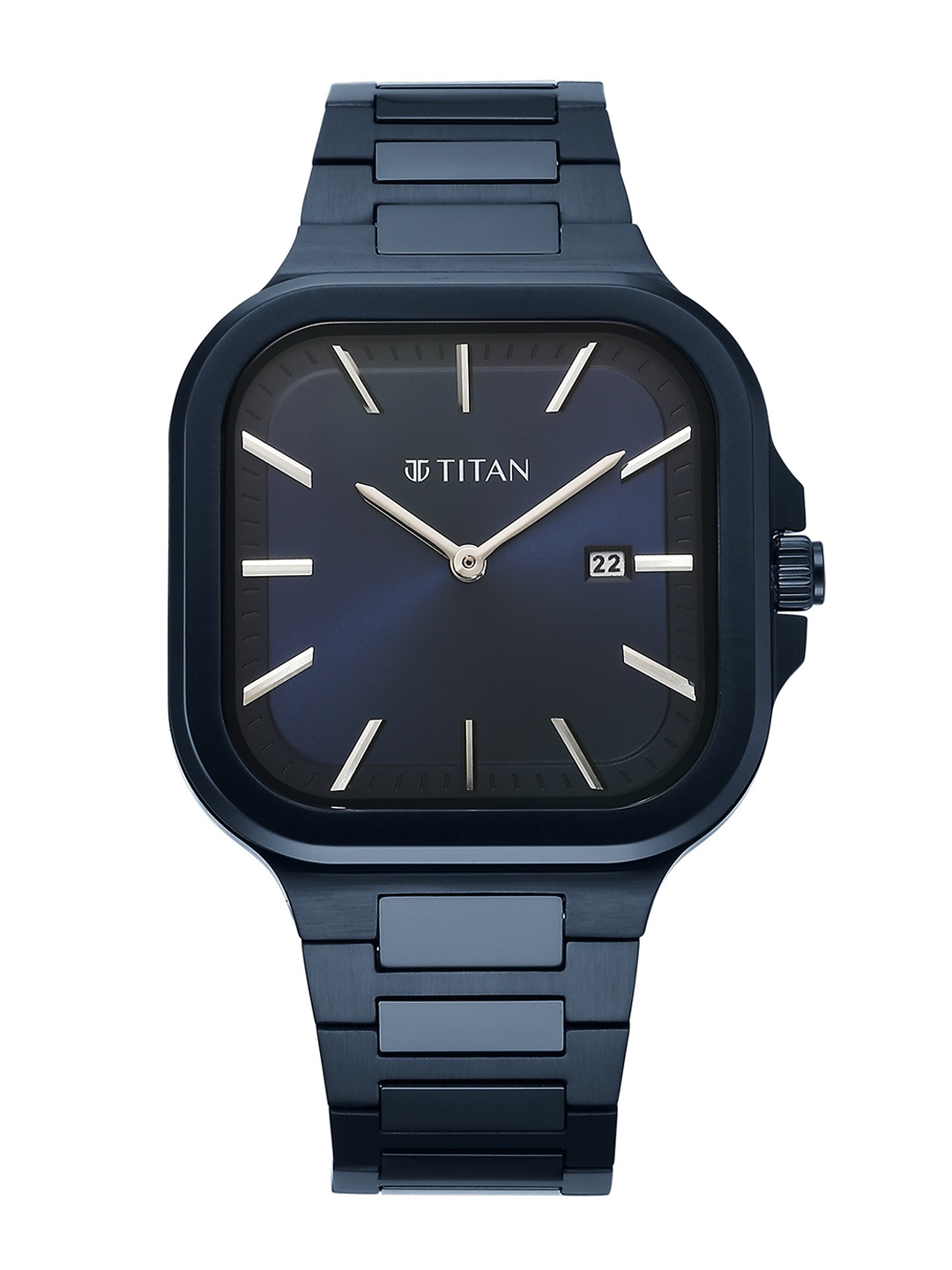 

Titan Men Brass Dial & Stainless Steel Straps Watch 90176QM01, Blue