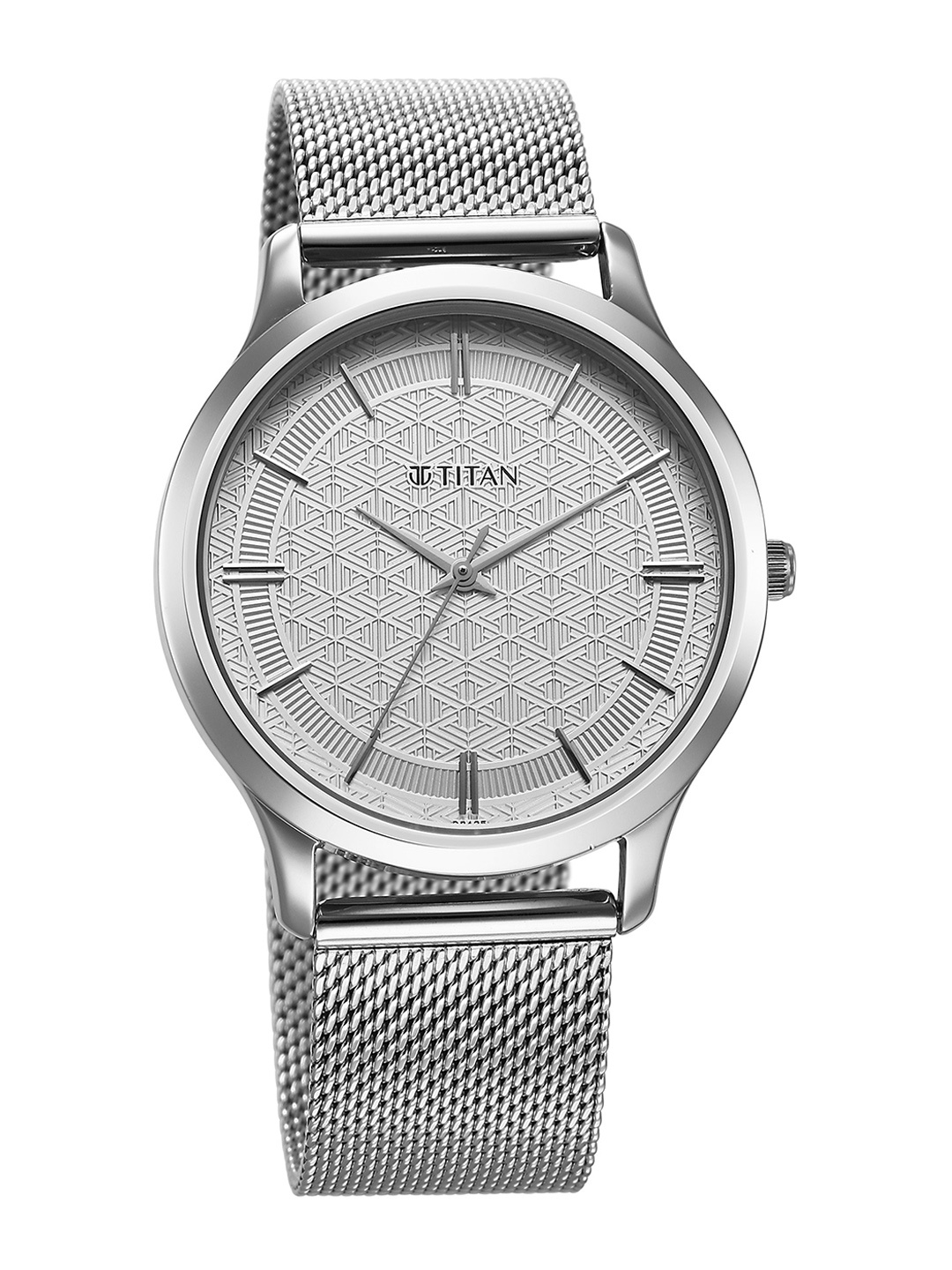 

Titan Men Brass Dial & Stainless Steel Straps Analogue Watch1825SM09, Silver